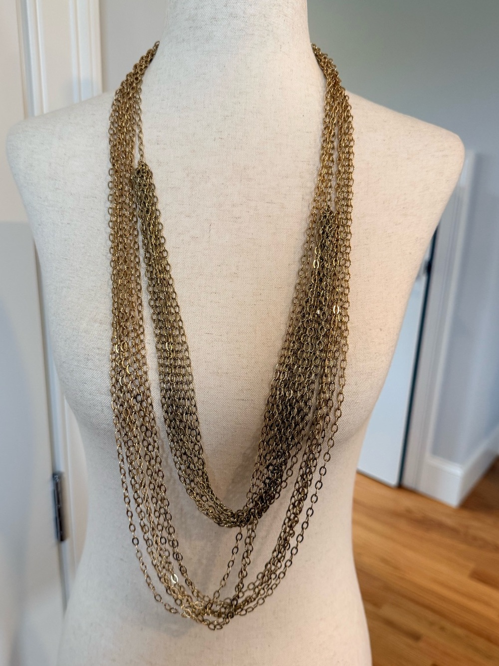 Layered Multi-Chain Gold Necklace for Women